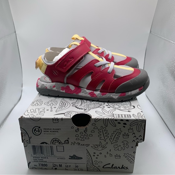 Clarks Other - NWB Clarks Steggy Roar Pink size 12.5M colorful girl sandals